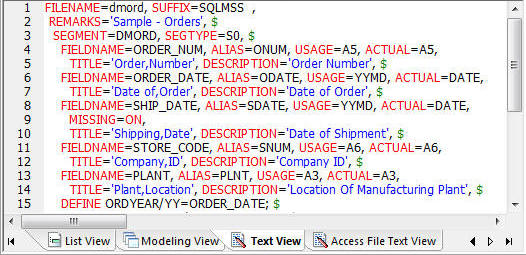 Text View Tab