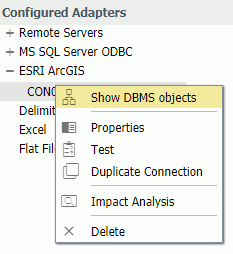 Creating a synonym using an Esri ArcGIS connection