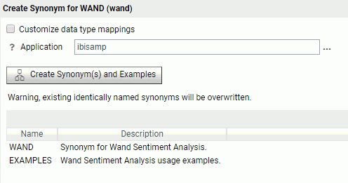 Create Synonym for WAND