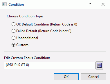 Condition dialog box
